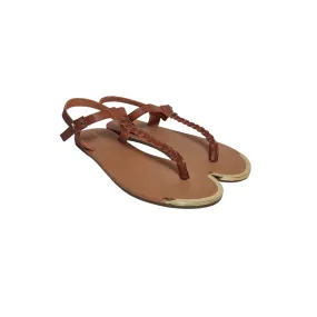 Accessorize Tan Thong Leatherette Sandals | Brand new |