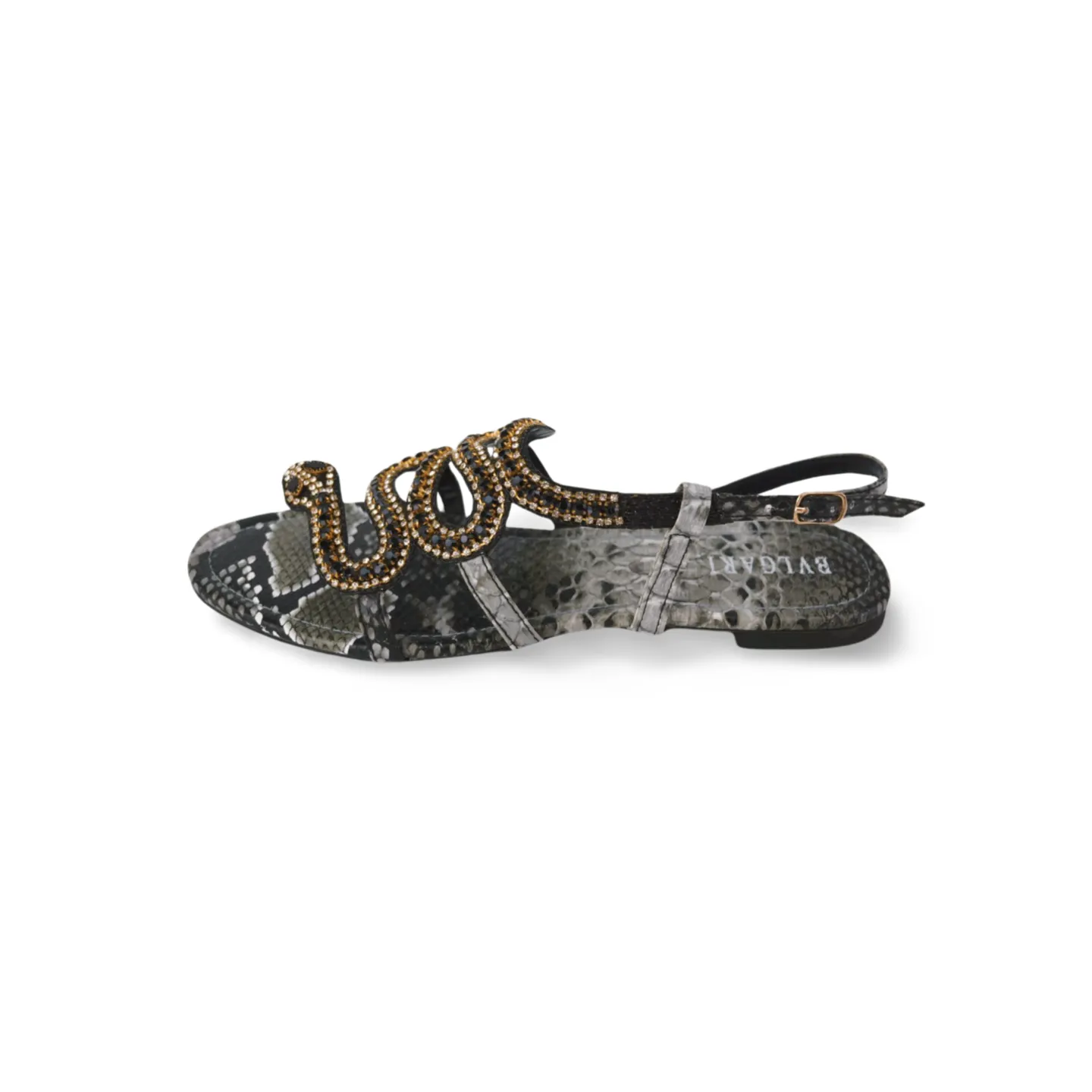 Beautiful Rhinestones Embellished Snake Sandals