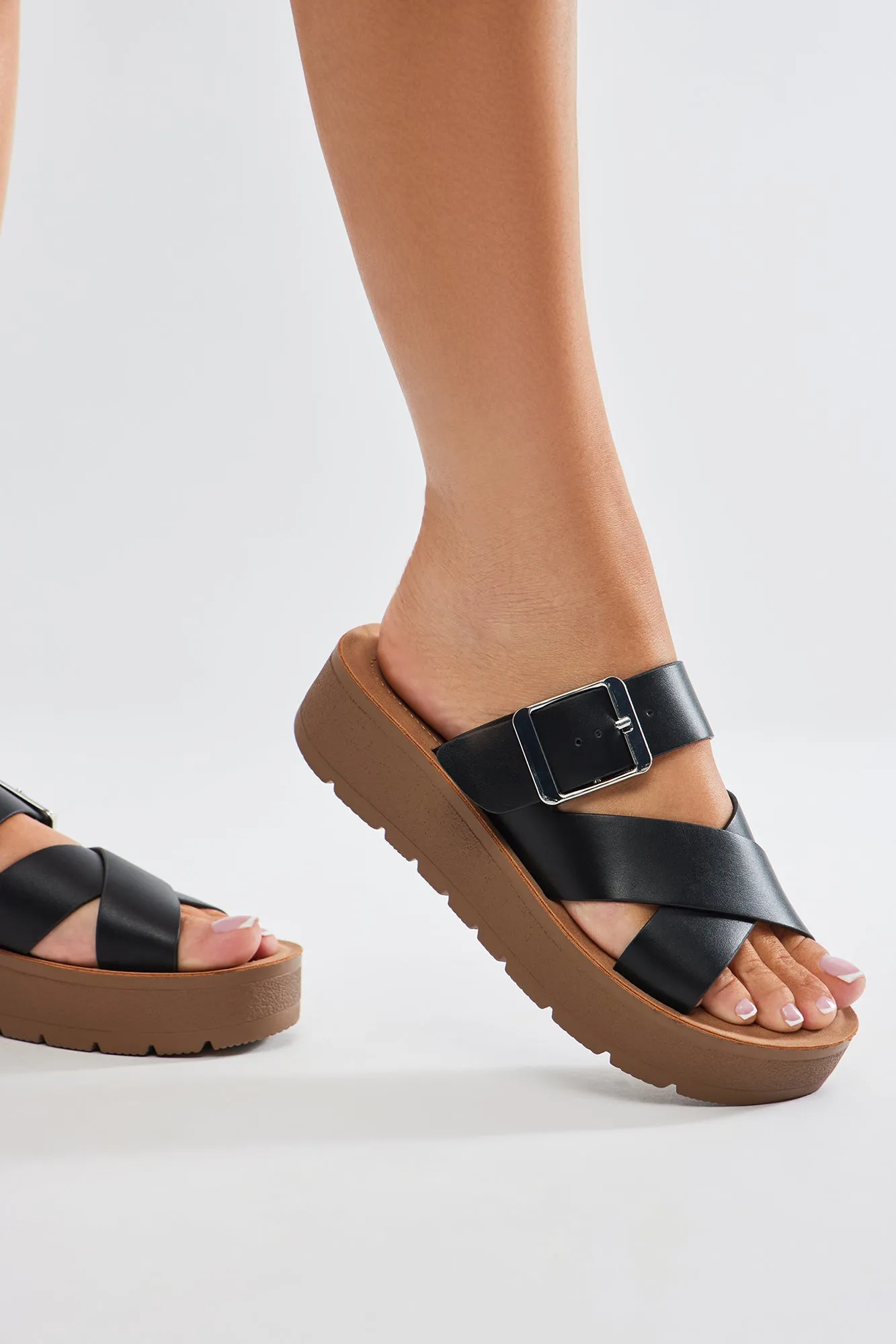 Before We Begin Platform Sandals - Black