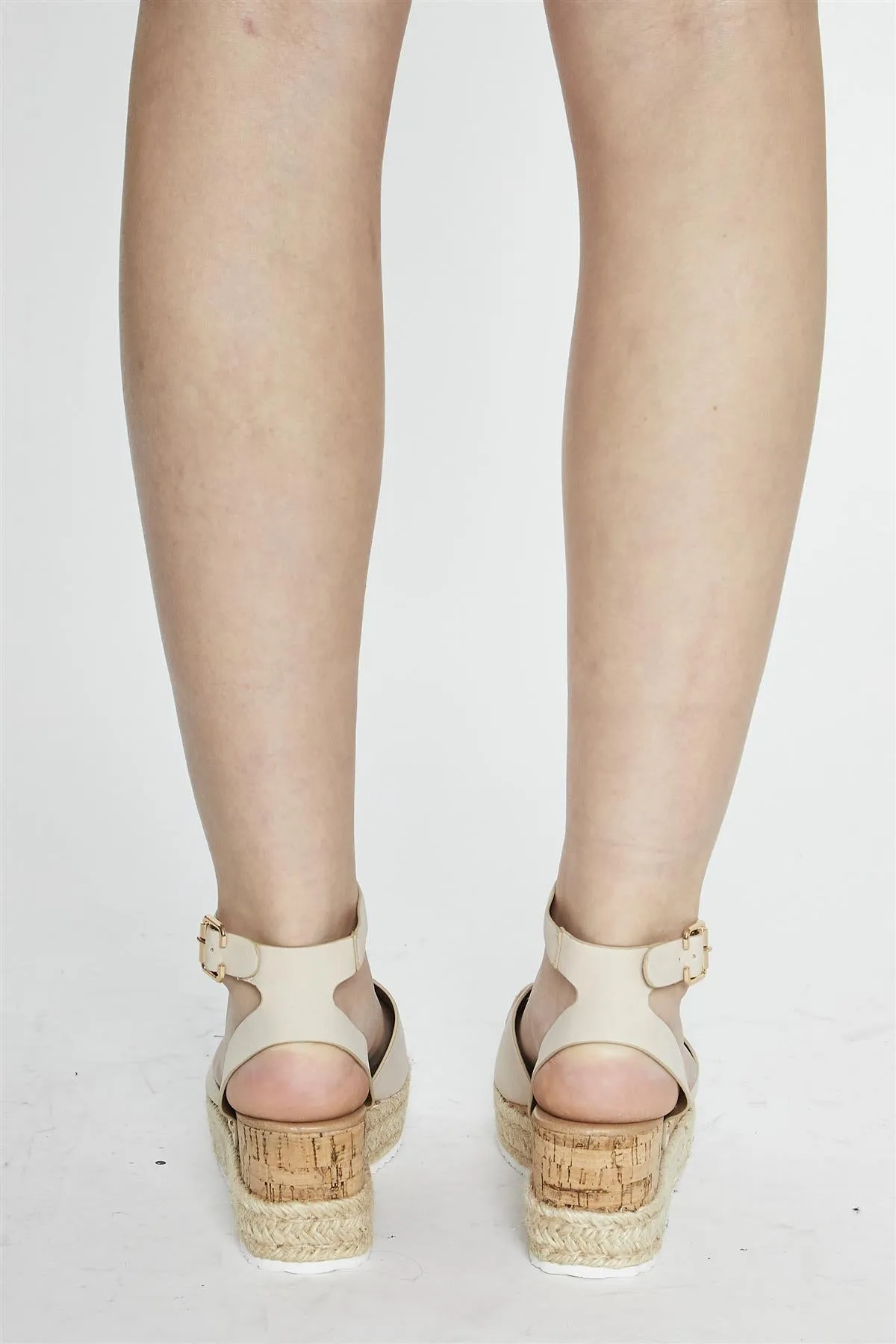 Beige Nubuck Espadrille Sandals