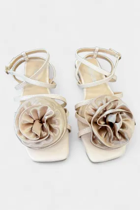 Beige Rose Strappy Gladiator Sandals