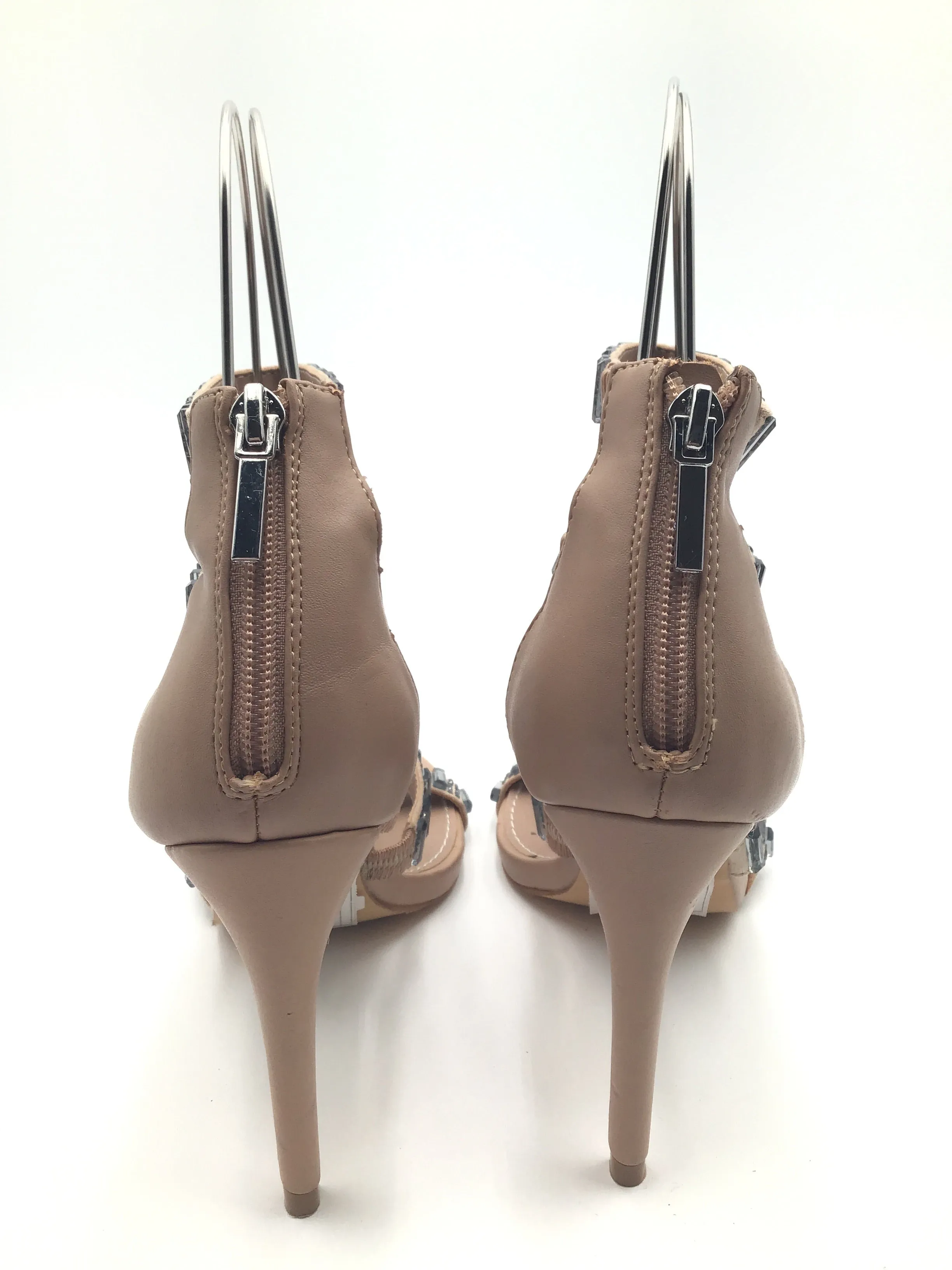 Beige Sandals Heels Stiletto Steve Madden, Size 6.5