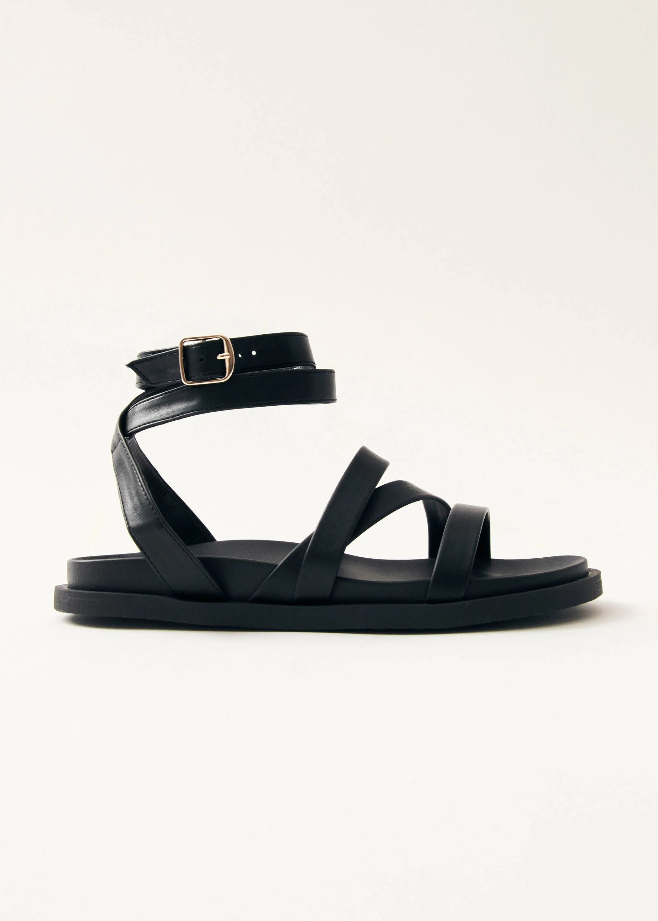 Betina Black Vegan Leather Sandals