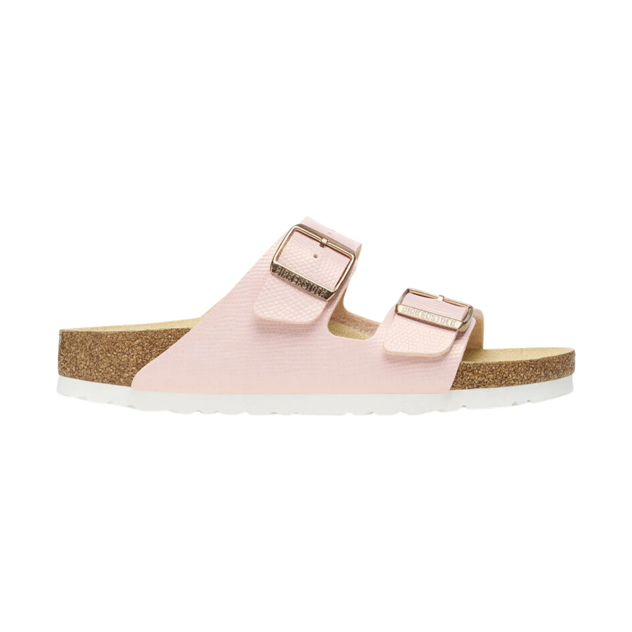 Birkenstock Arizona Birko Flor Embossed Sandal - Shiny Light Rose