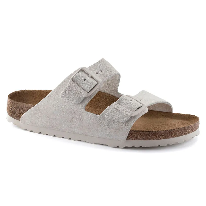 Birkenstock Women's Arizona Soft Footbed - Antique White Suede