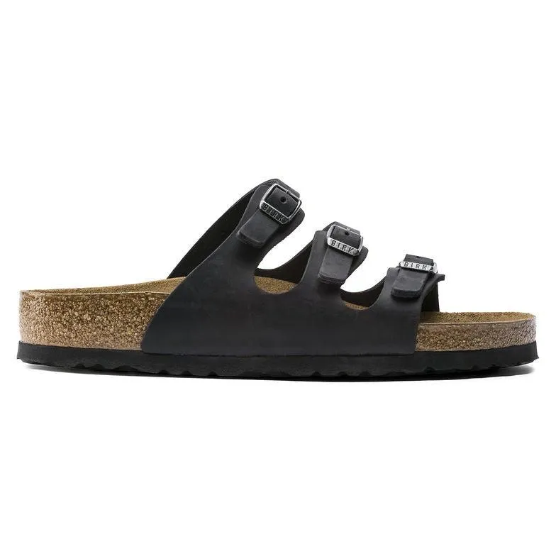 Birkenstock Women's Florida Soft Footbed - Black Oiled Leather