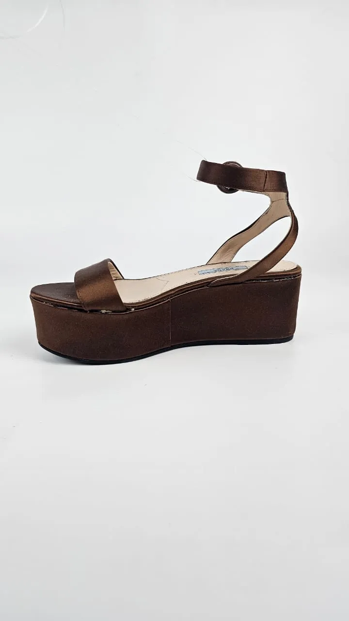 Brown Satin Sandals