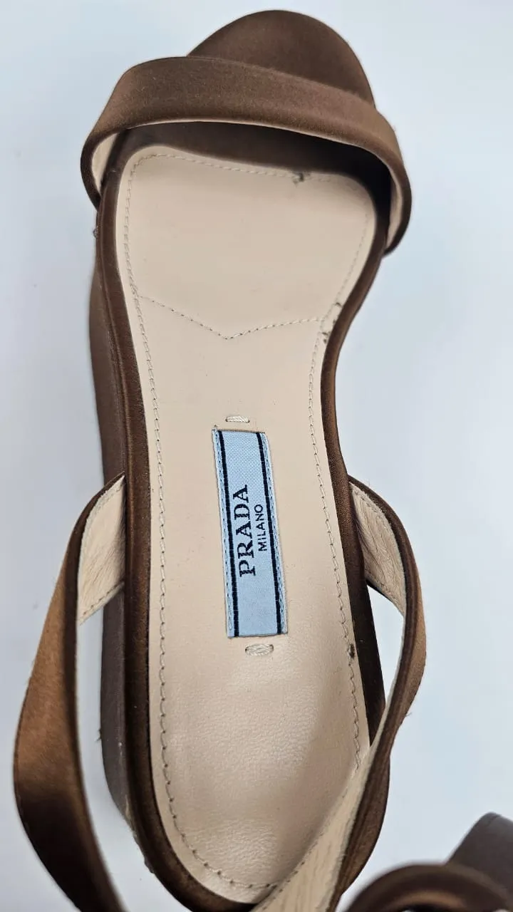 Brown Satin Sandals