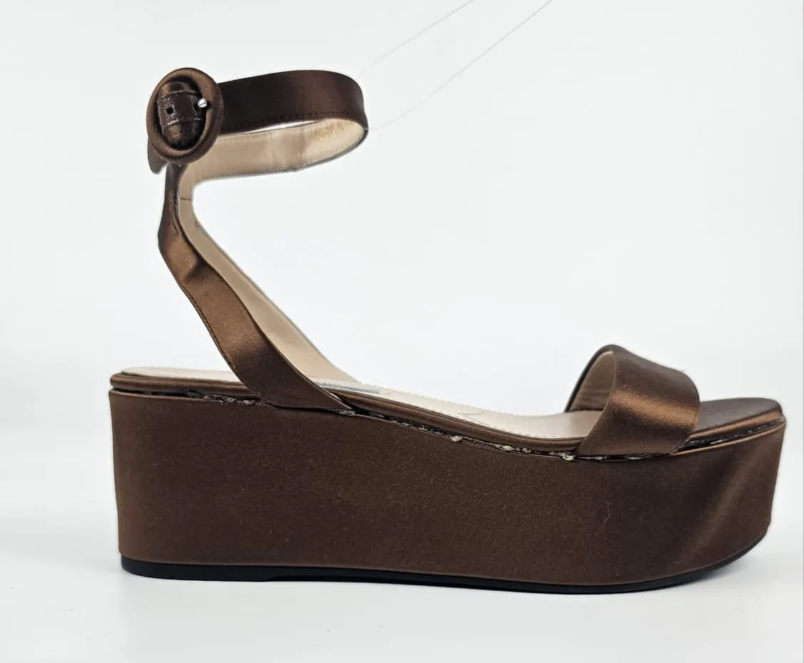 Brown Satin Sandals