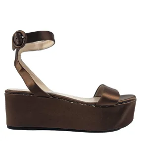 Brown Satin Sandals