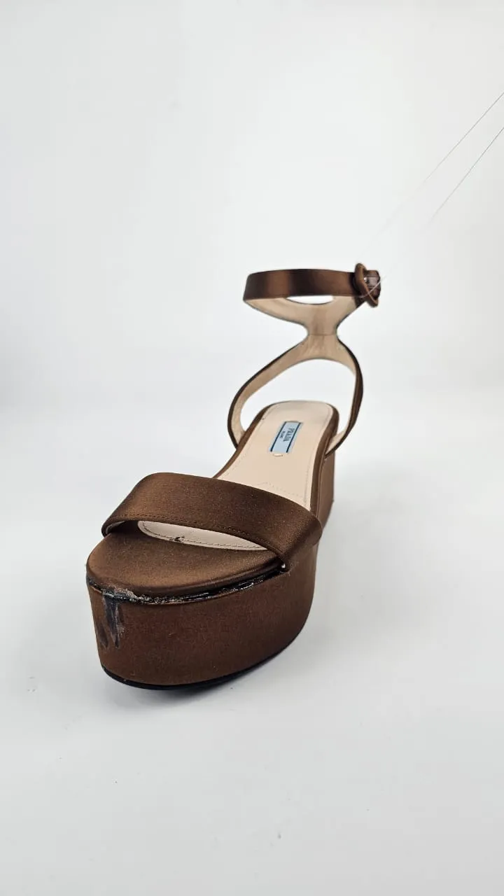 Brown Satin Sandals