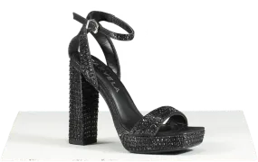 Carvela Kianni Black Crystal Embellished Platform Sandals Bnib UK 3 EU 36 👠