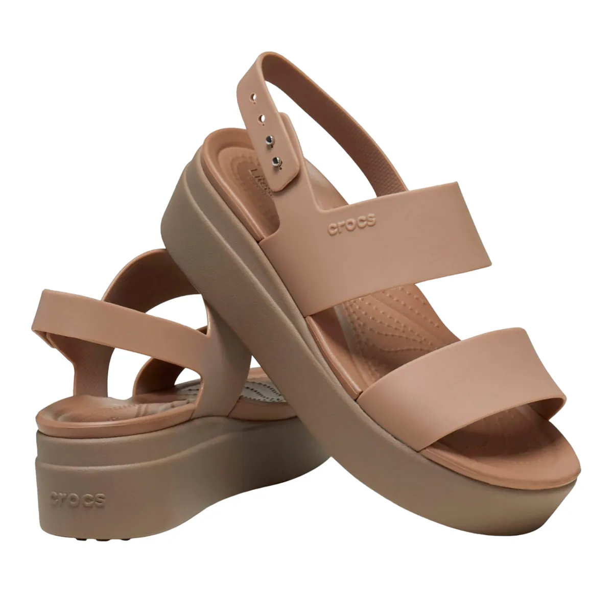 Crocs Women's sandal with Brooklyn Low Wedge wedge 206453-2EL mushroom milk 