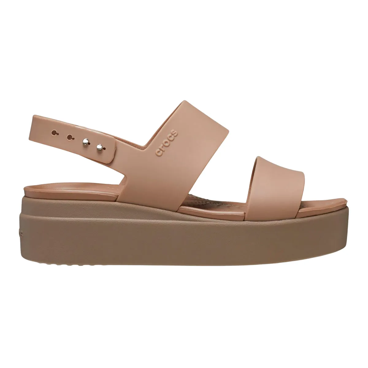 Crocs Women's sandal with Brooklyn Low Wedge wedge 206453-2EL mushroom milk 