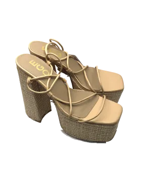 Ego Beige Wedge Lace Up Sandals UK 5 EU 38 👠