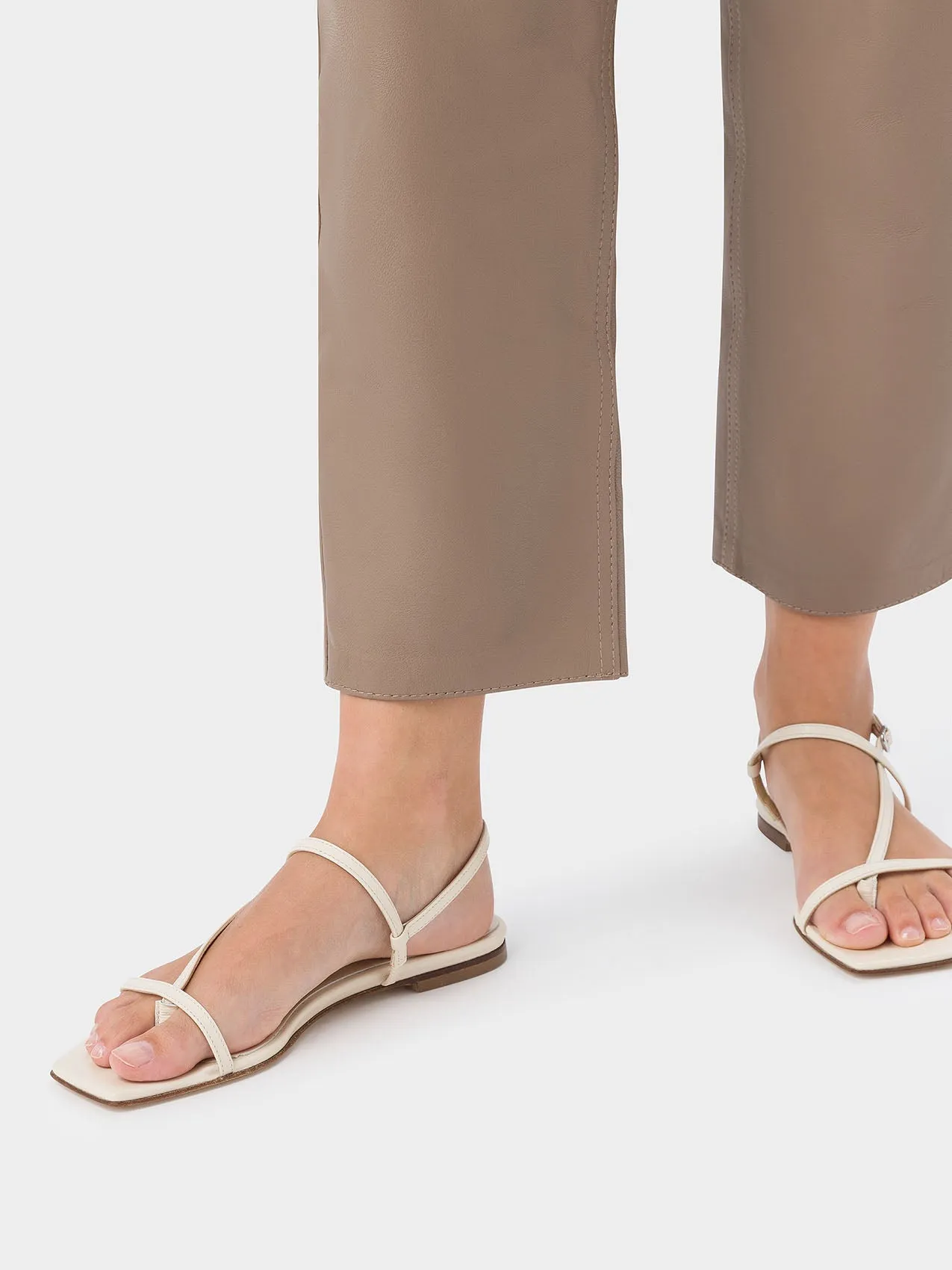 Ella Leather Toe-Post Sandals