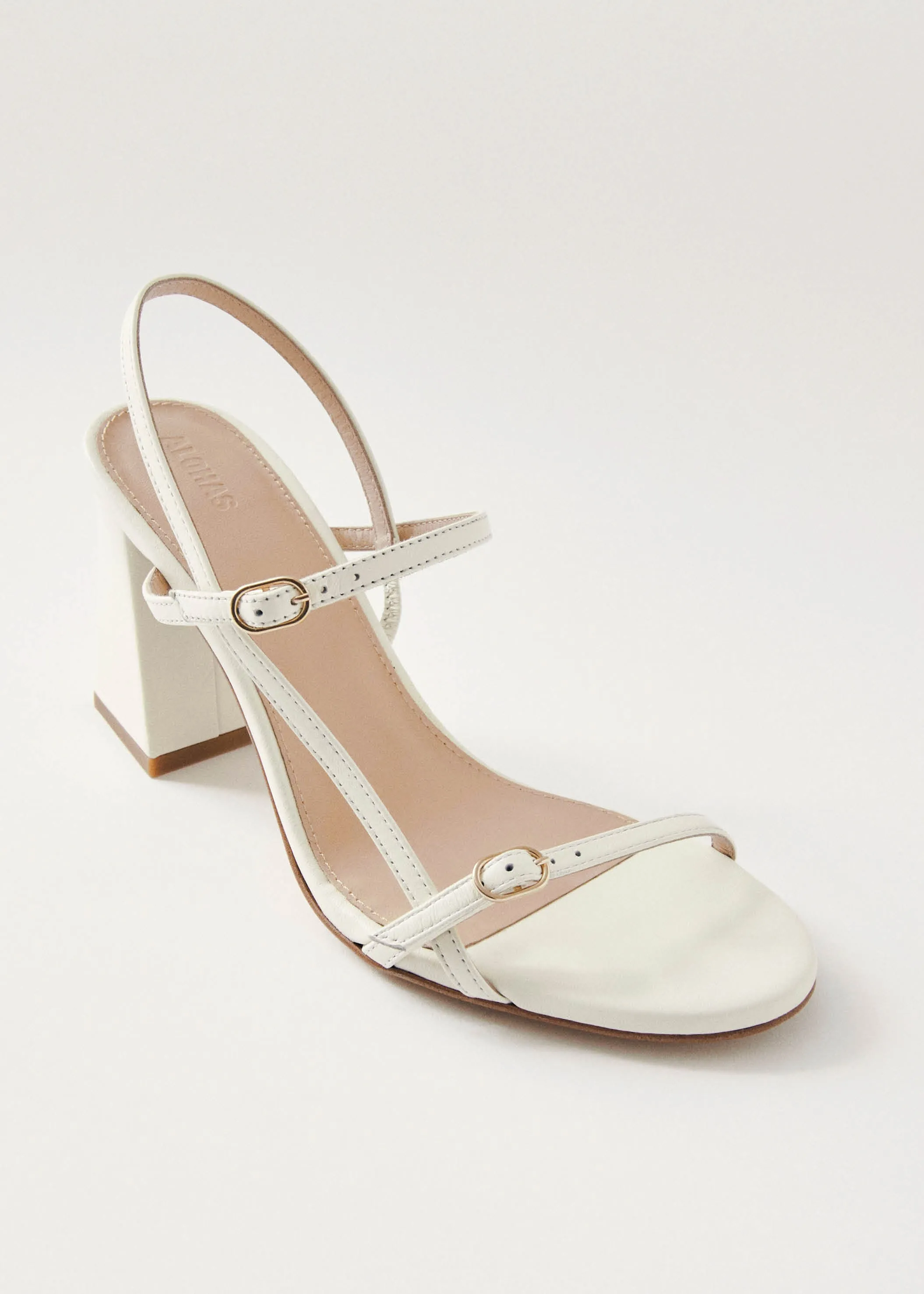 Elyn Cream Leather Sandals