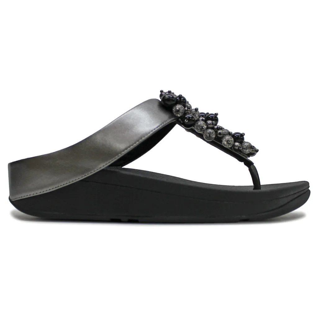 Fino Bauble Bead Toe Post Leather Women's Toe Post Sandals