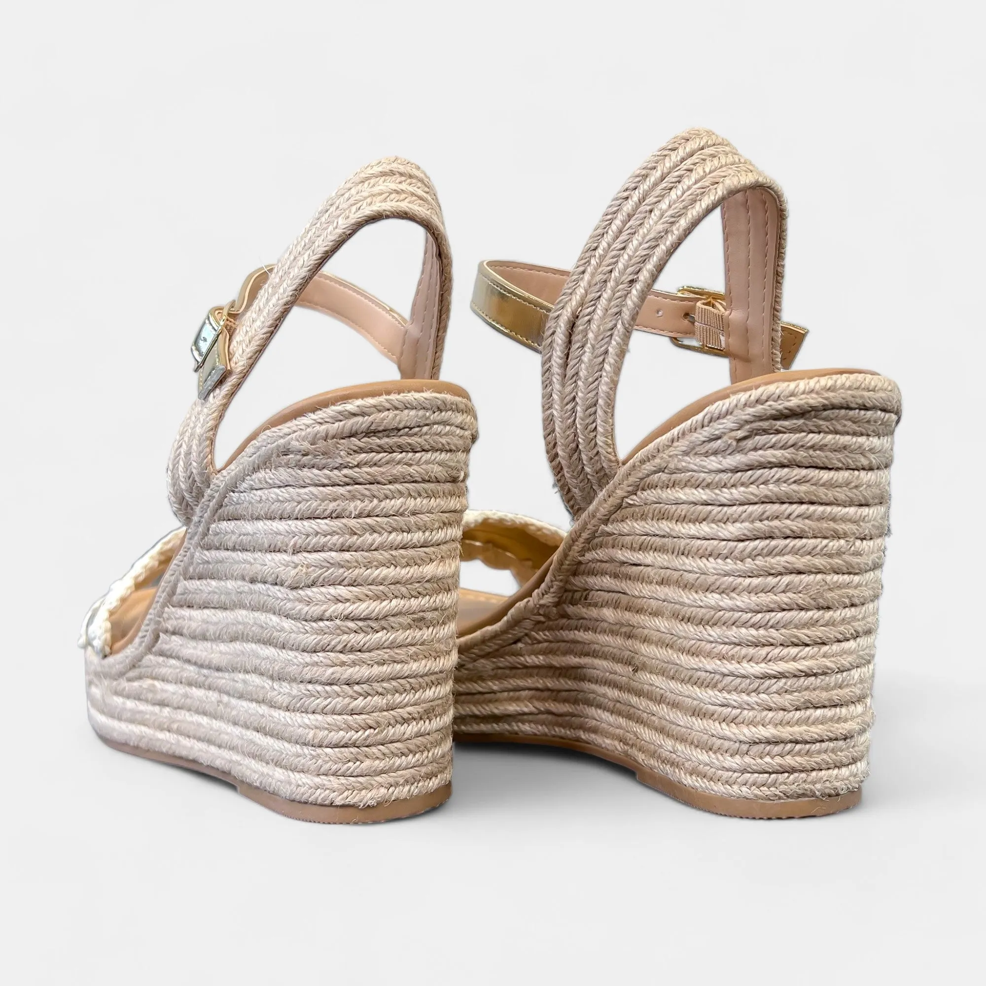 Gold Platform Wedge Sandals