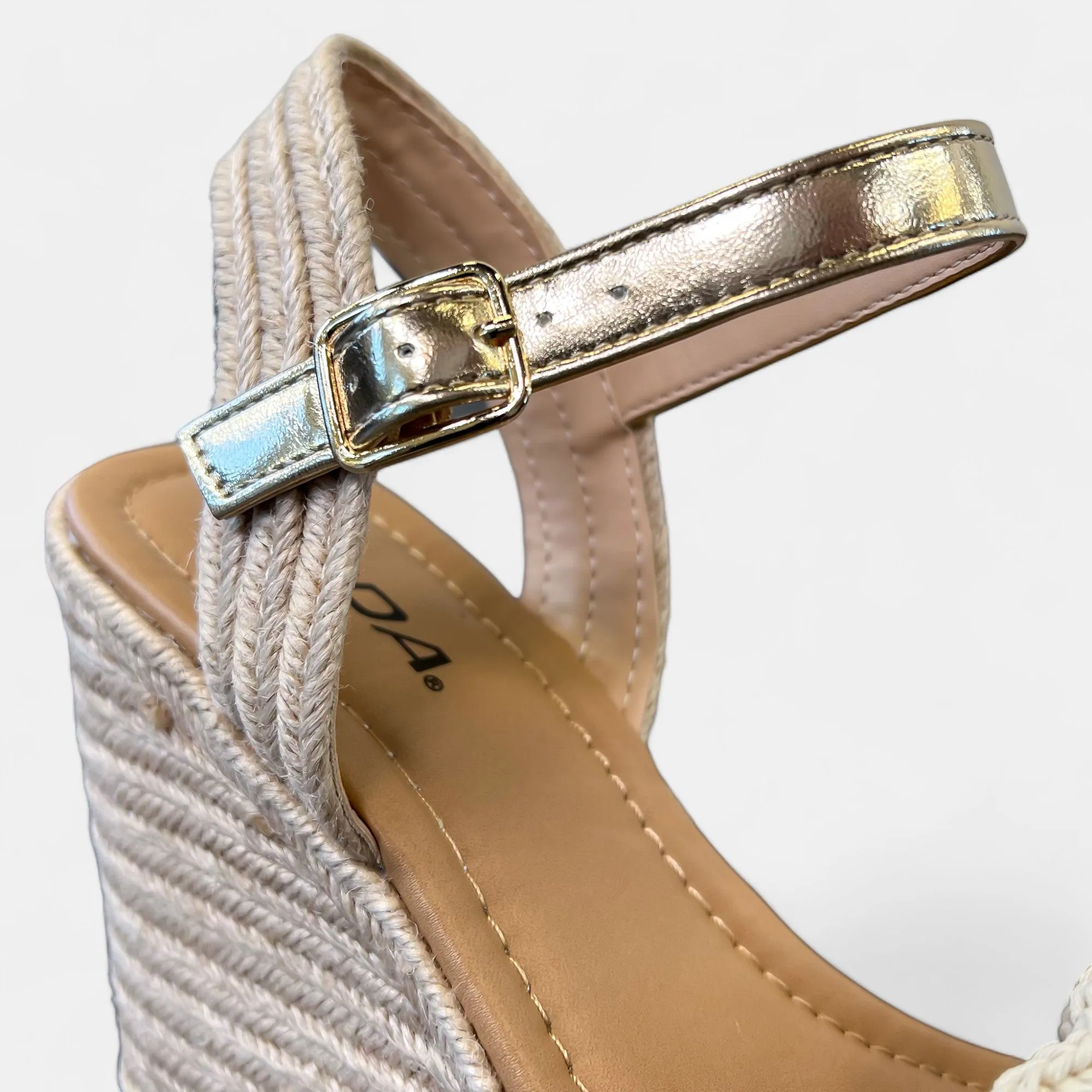 Gold Platform Wedge Sandals