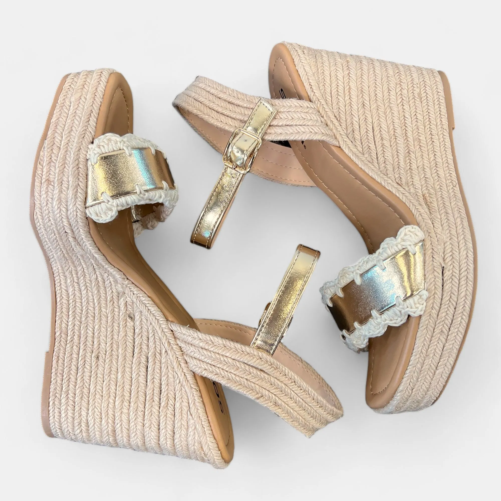 Gold Platform Wedge Sandals