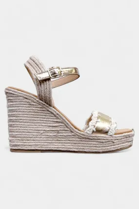 Gold Platform Wedge Sandals