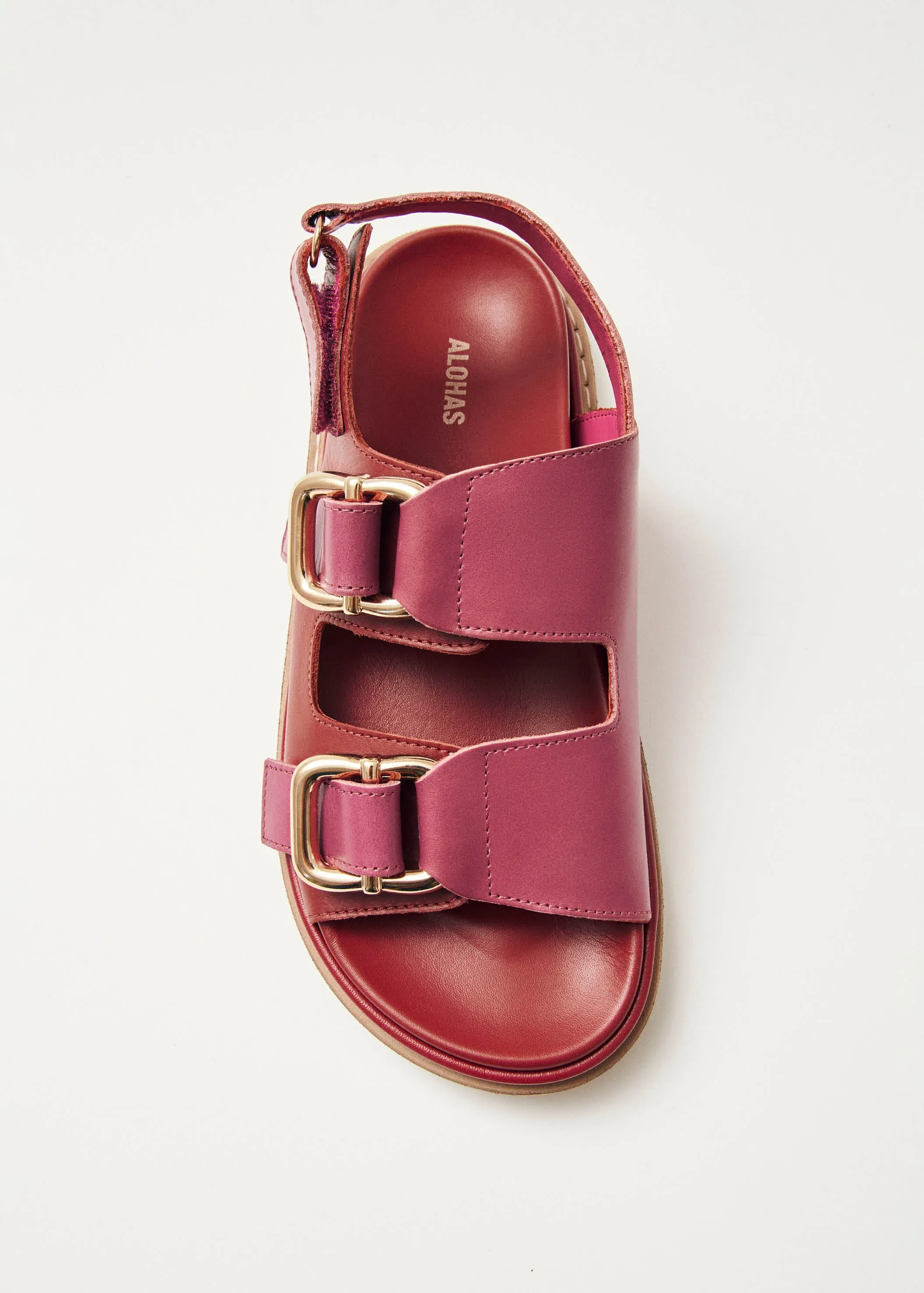 Harper Bicolor Red Magenta Leather Sandals