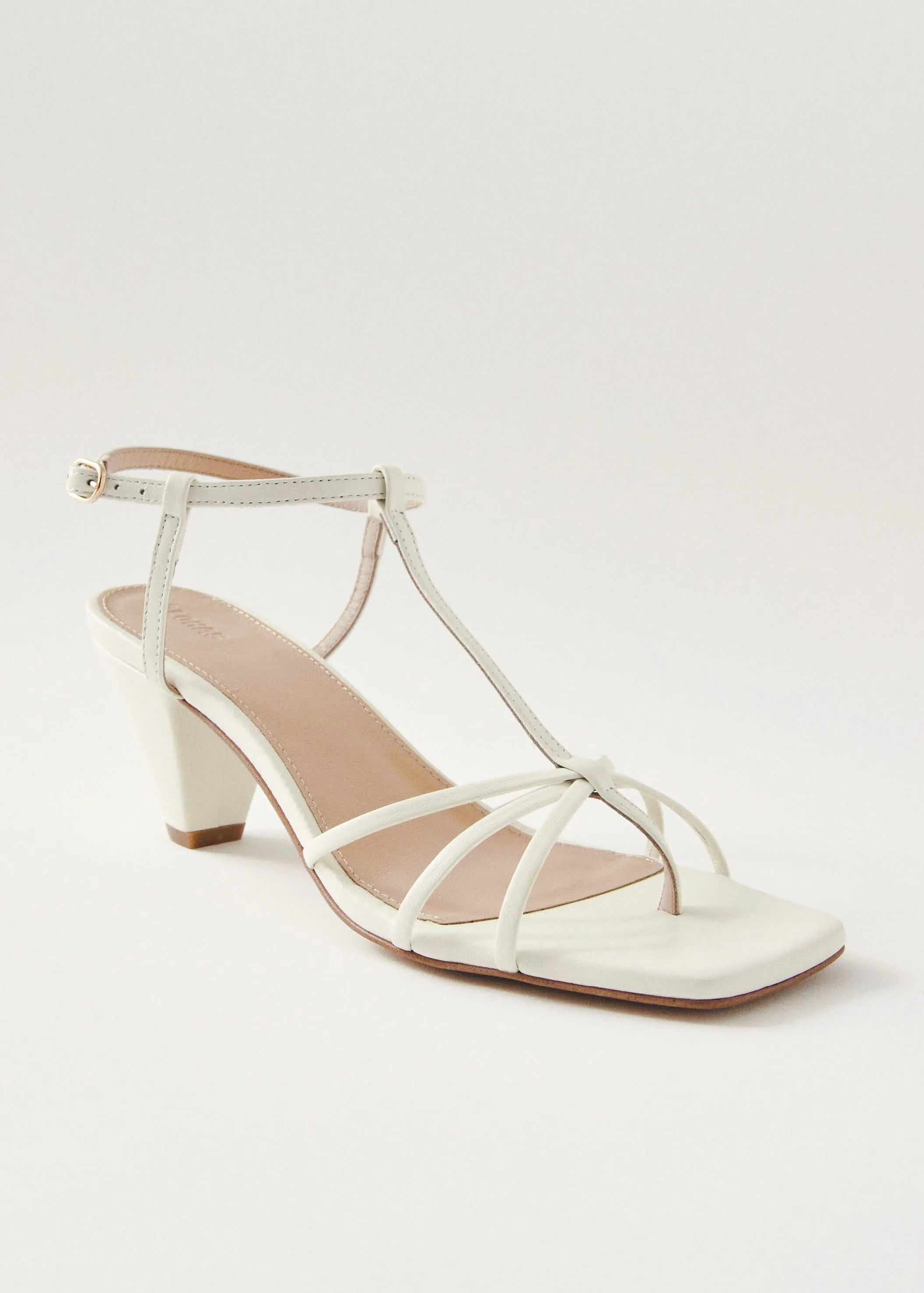 Ines Cream Leather Sandals