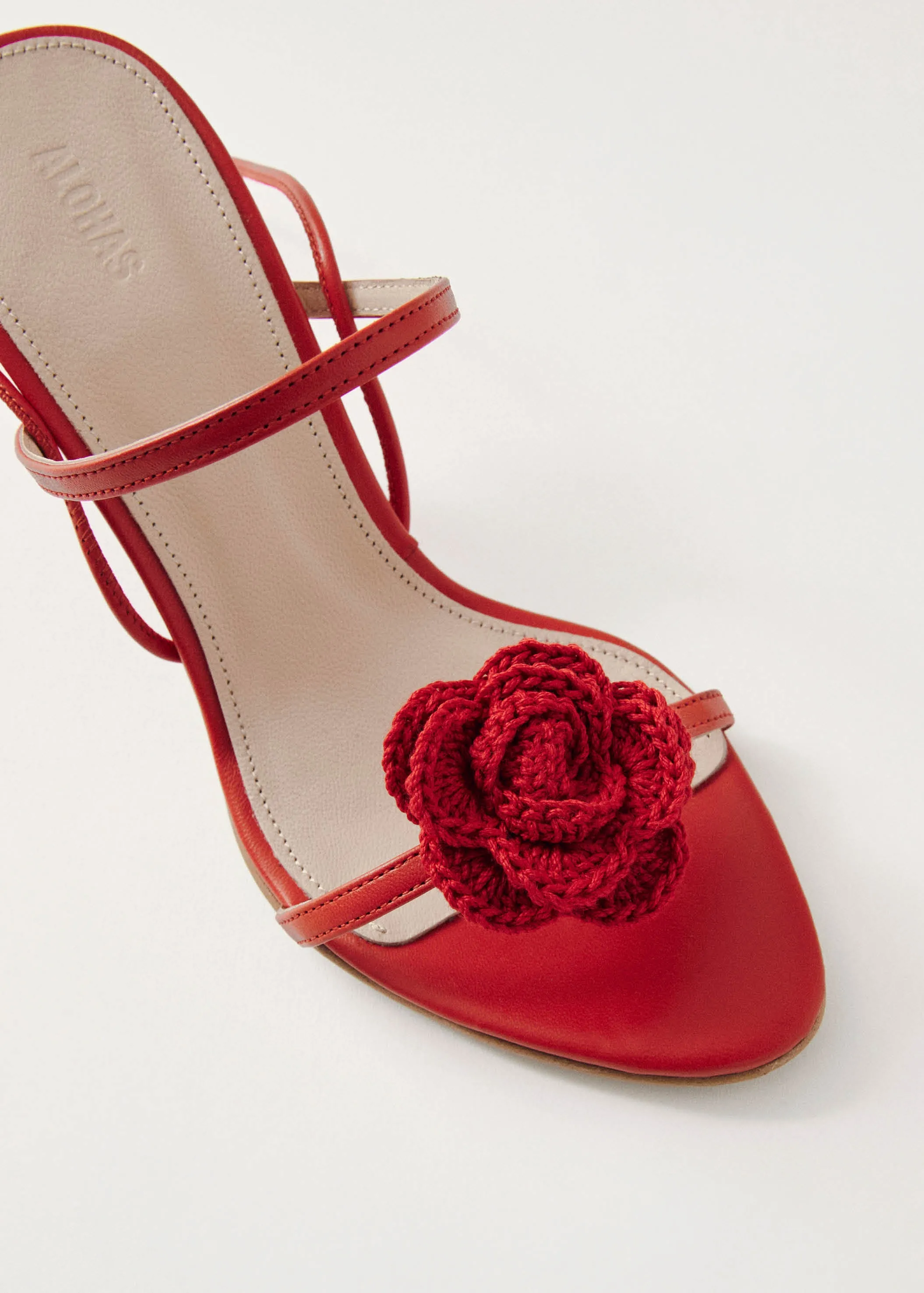 Kendra Bloom Red Leather Sandals