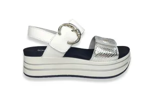 Ladies IGI & Co Sandals White/Silver Chunky Platform 5679111