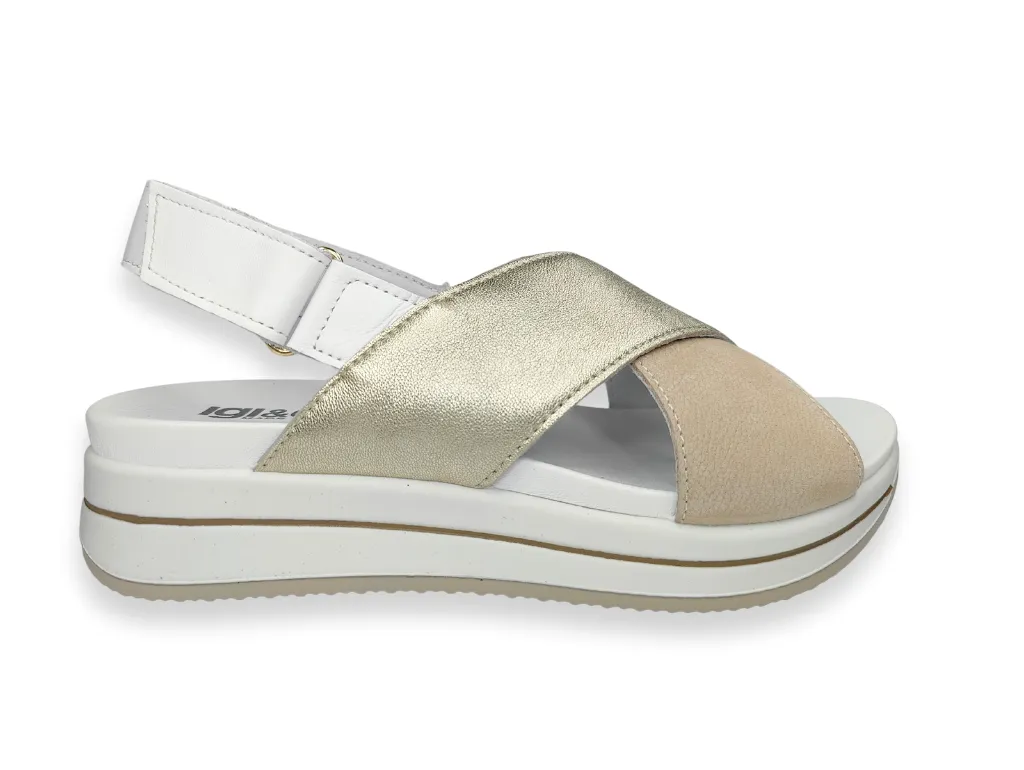 Ladies IGI & Co Sandals White/Taupe/White 5677522