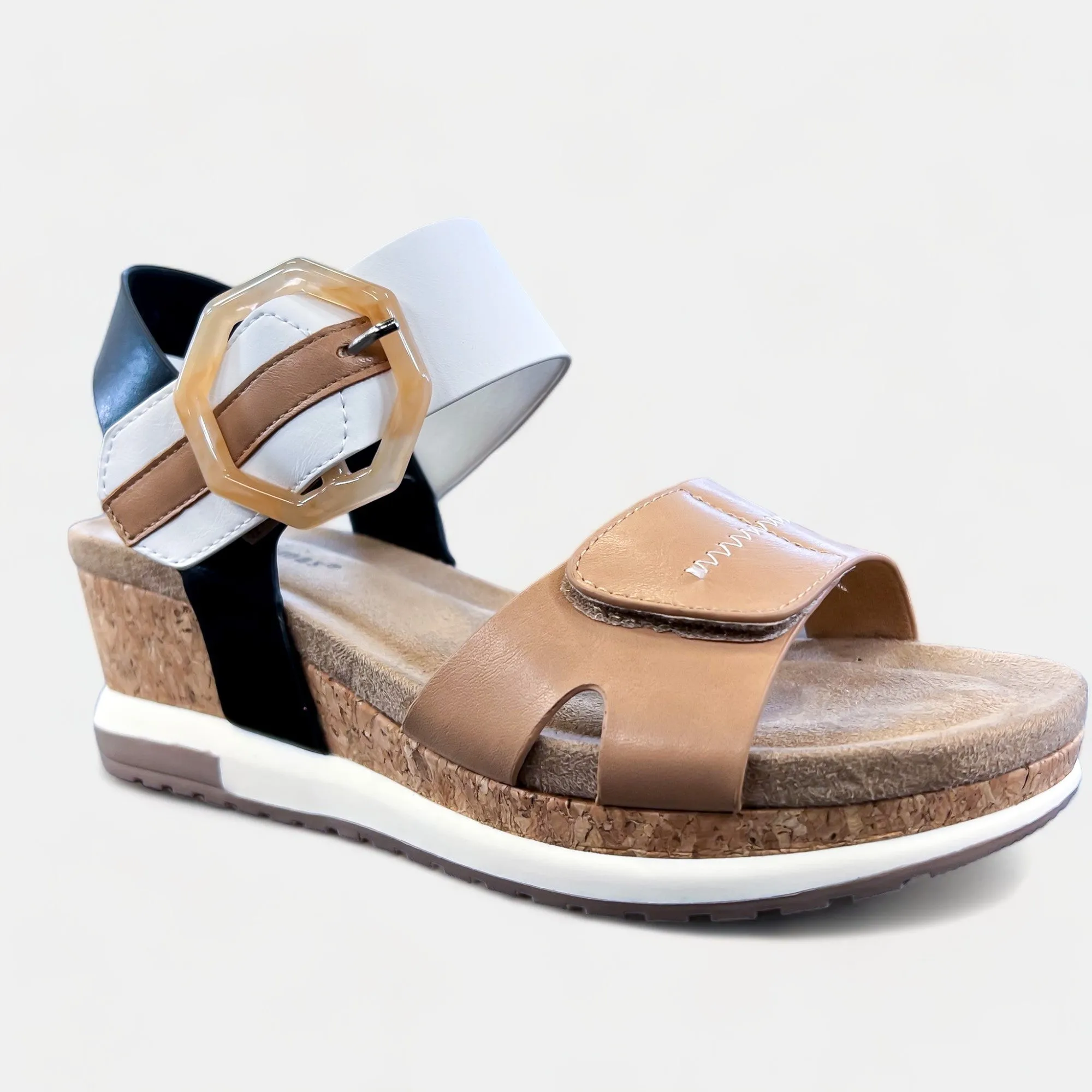 Natural Multi Cork Wedge Sandals