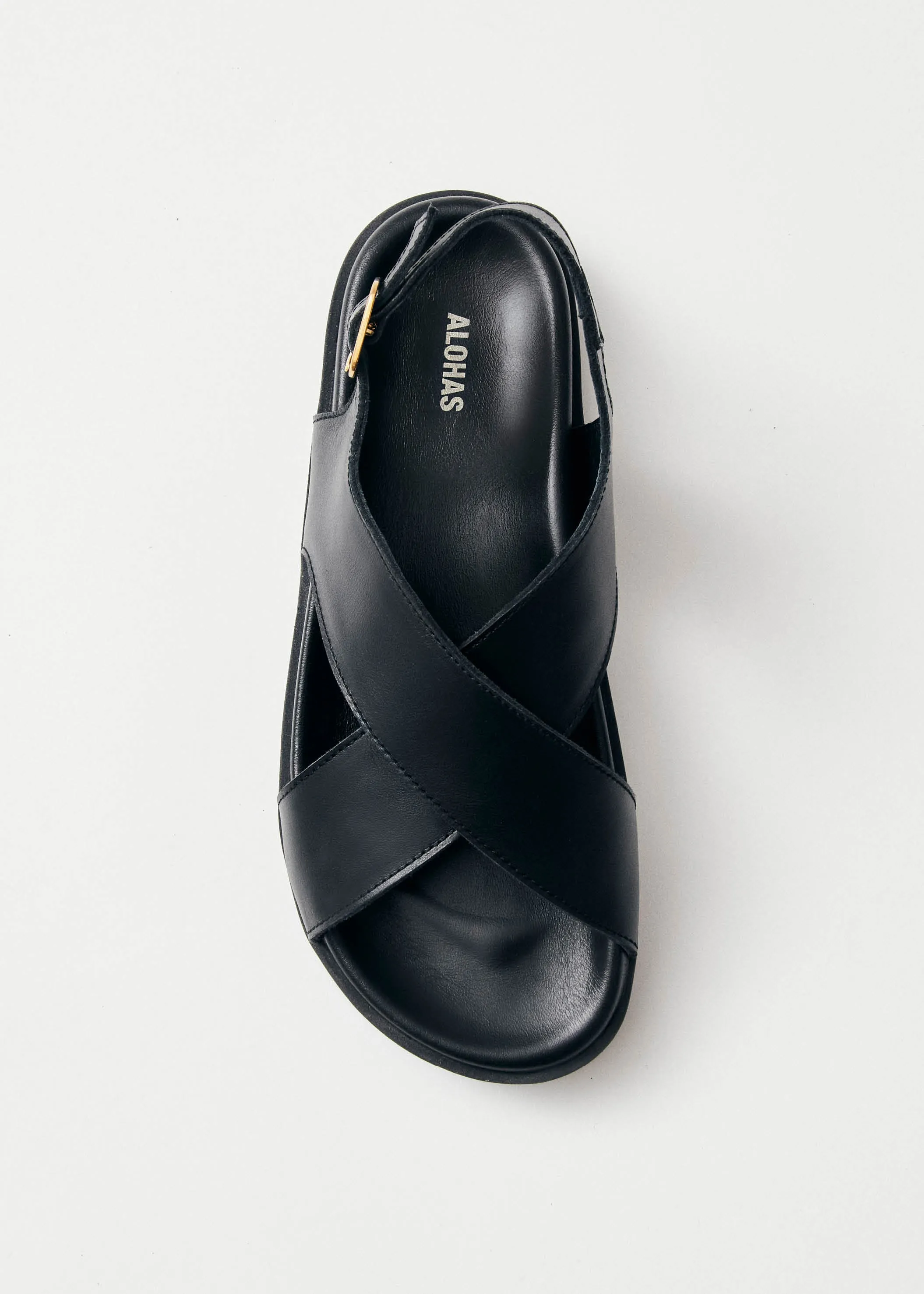 Nico Black Leather Sandals