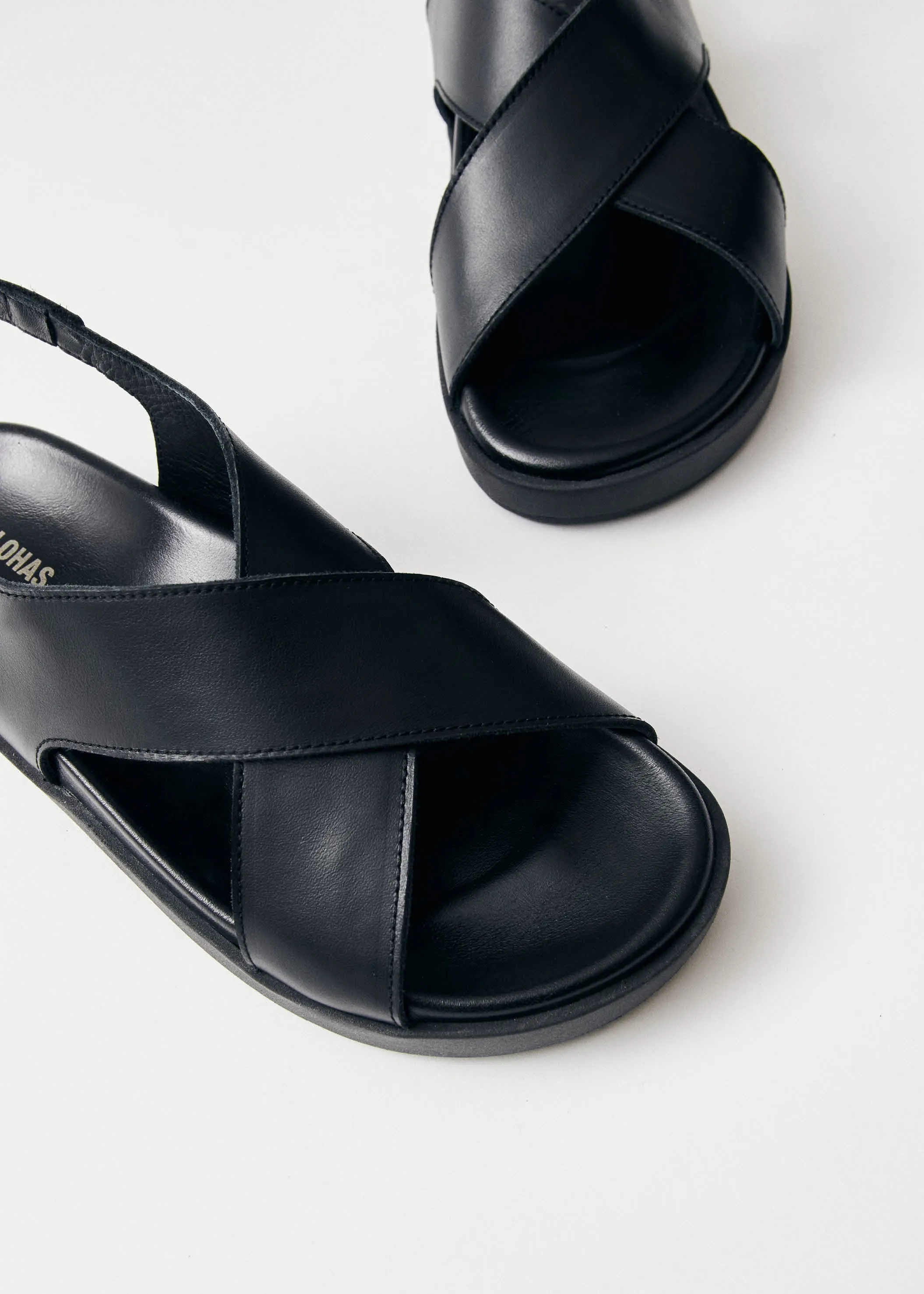 Nico Black Leather Sandals