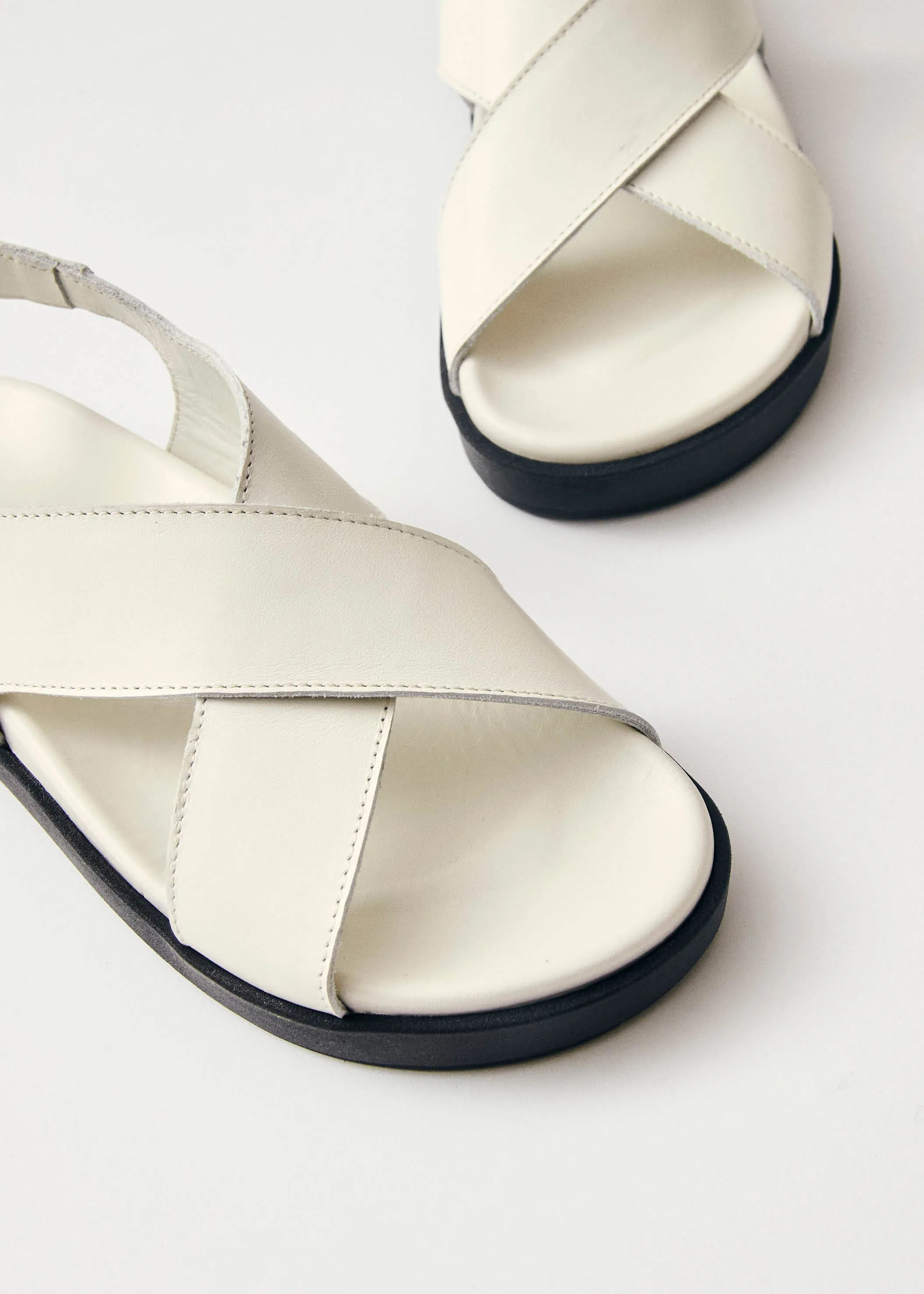 Nico White Leather Sandals