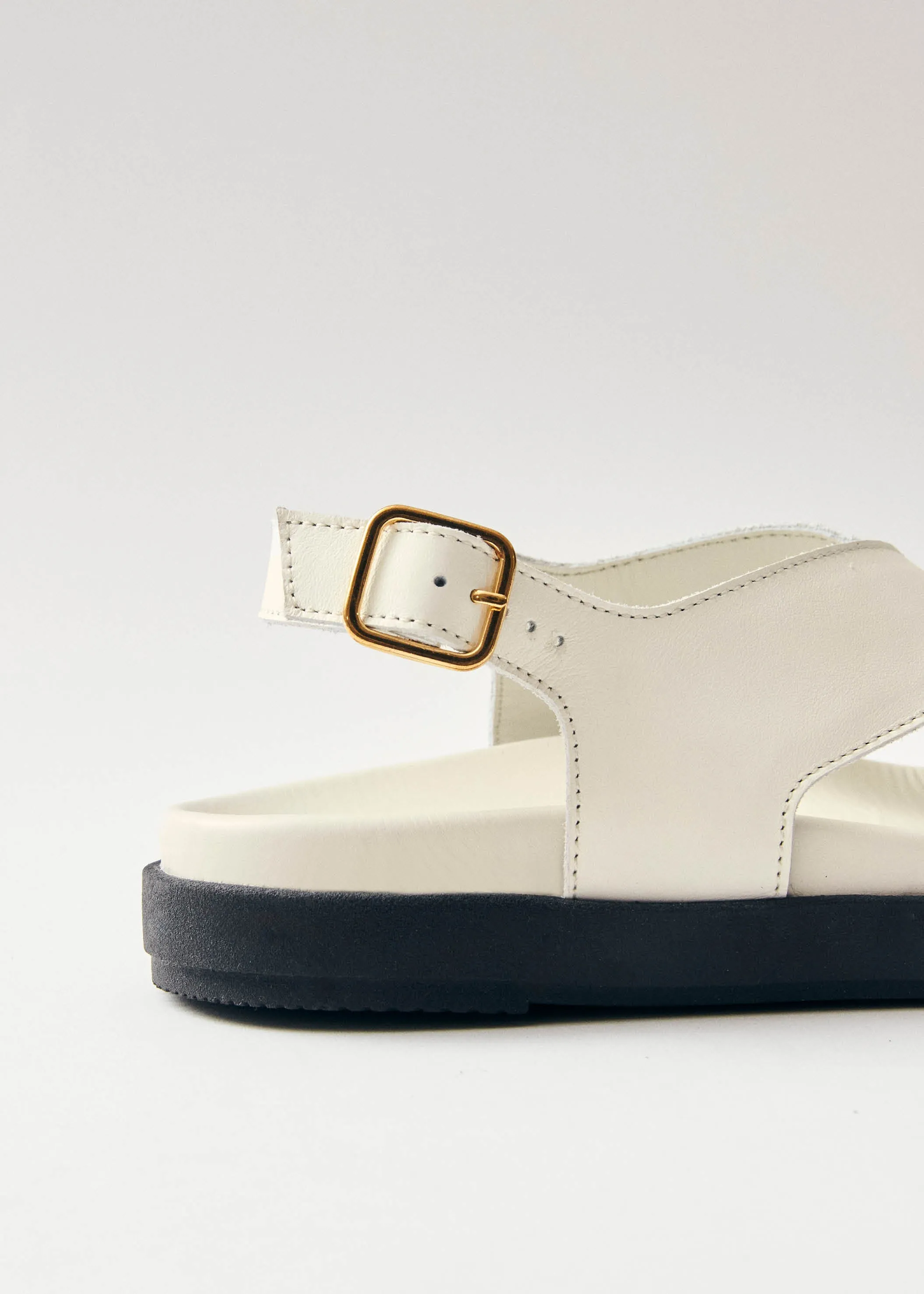 Nico White Leather Sandals