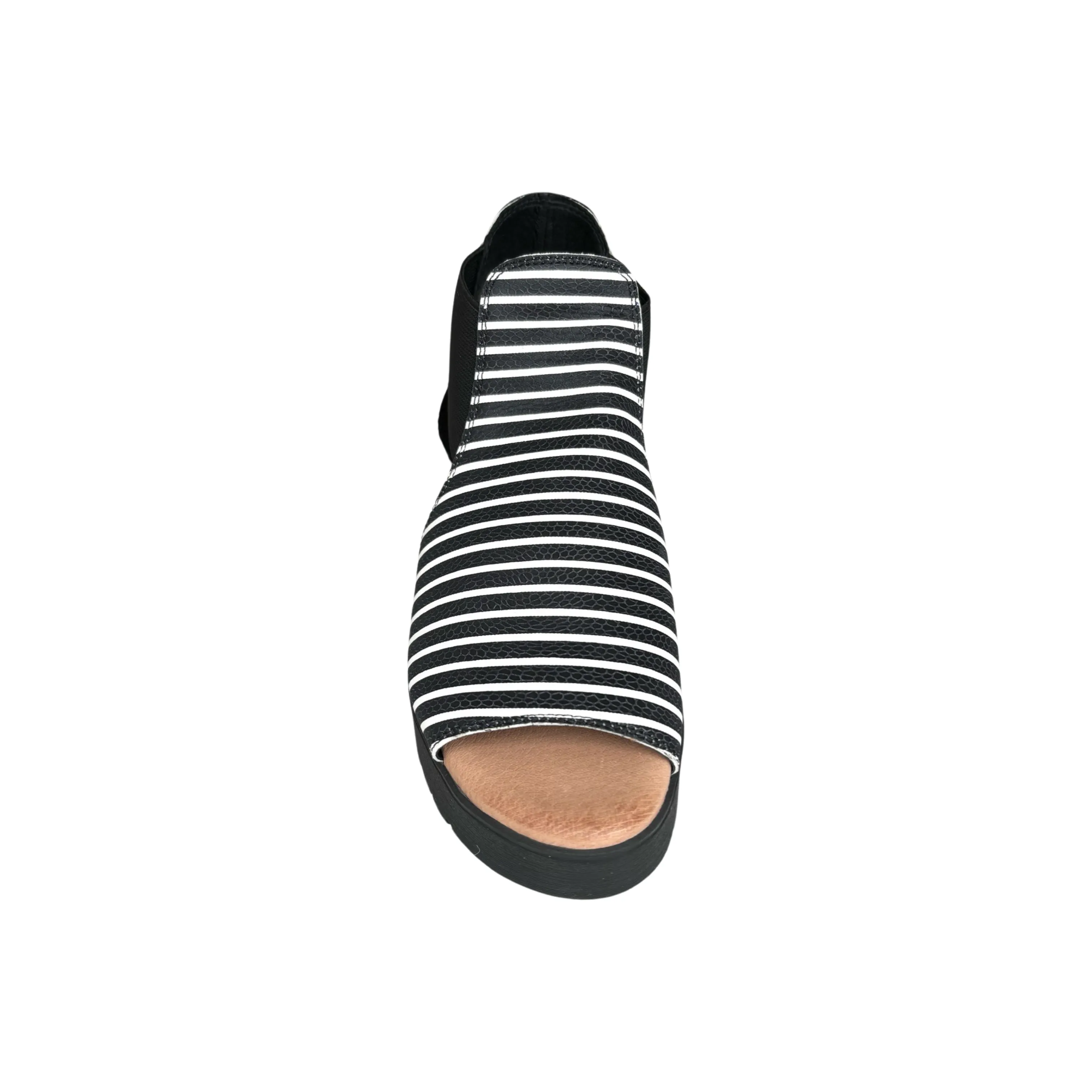 Ozie Black/White Stripe Platform Sandal