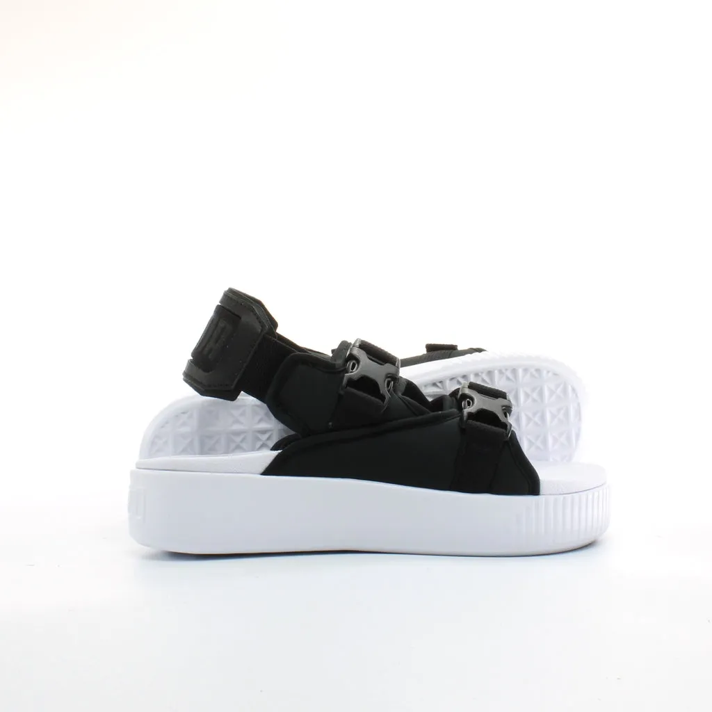 Puma Platform YLM 19 Black Textile Womens Strap Up Sandals 369424 01