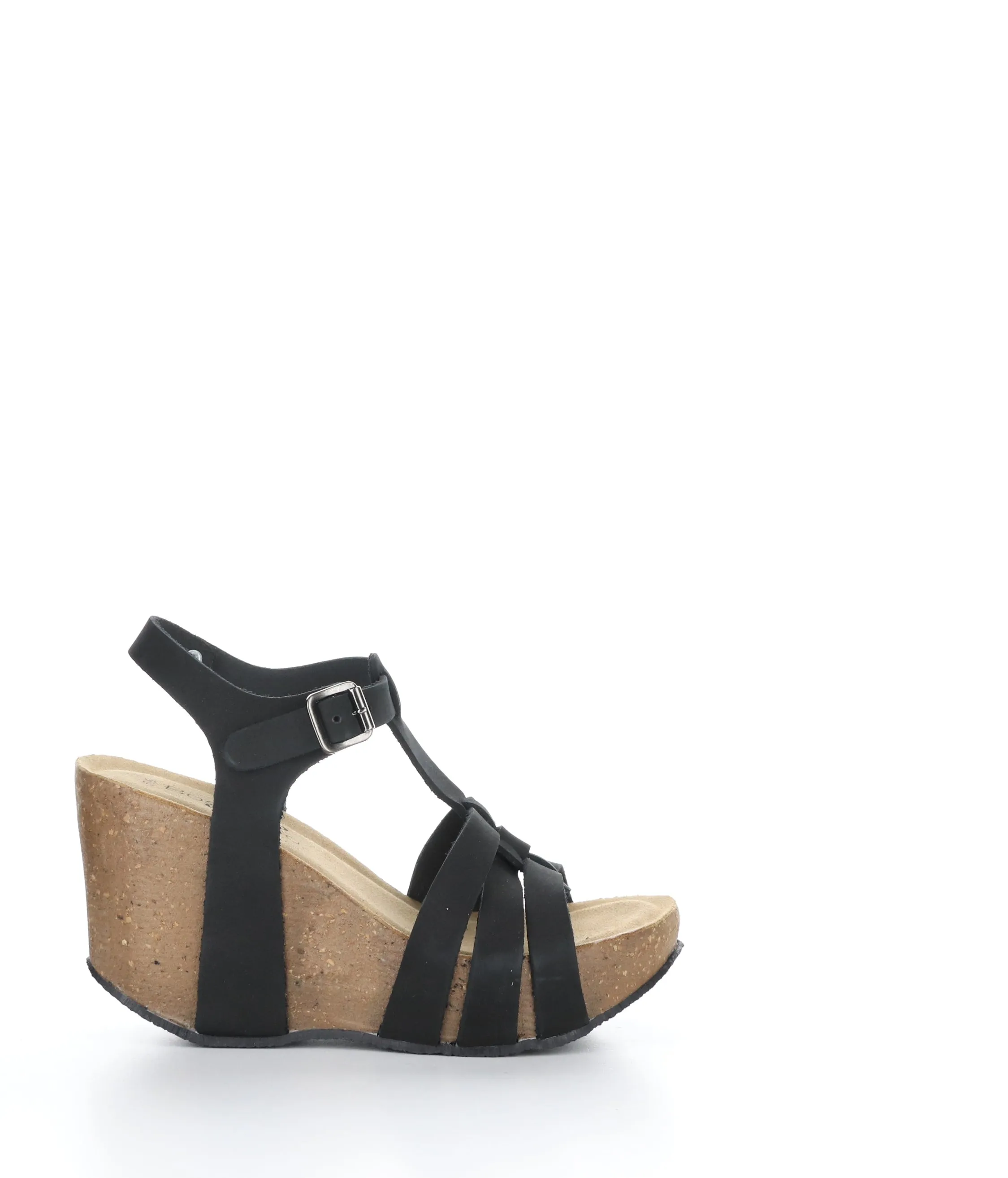 REVERE BLACK Wedge Sandals