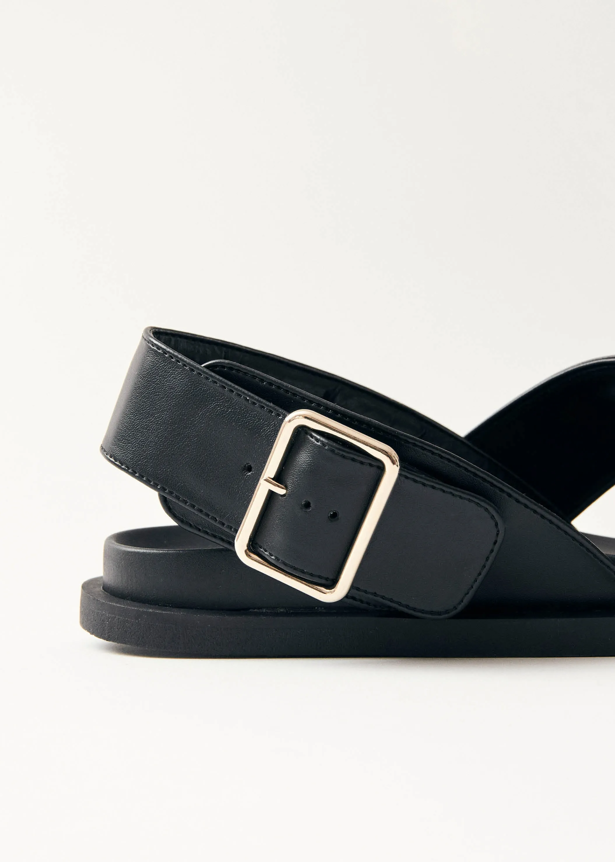 Rhys Black Vegan Leather Sandals