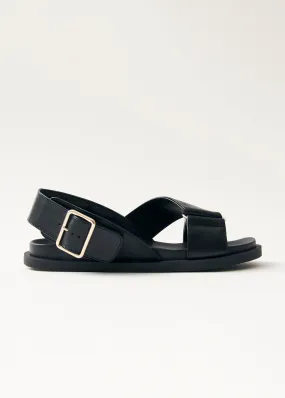 Rhys Black Vegan Leather Sandals