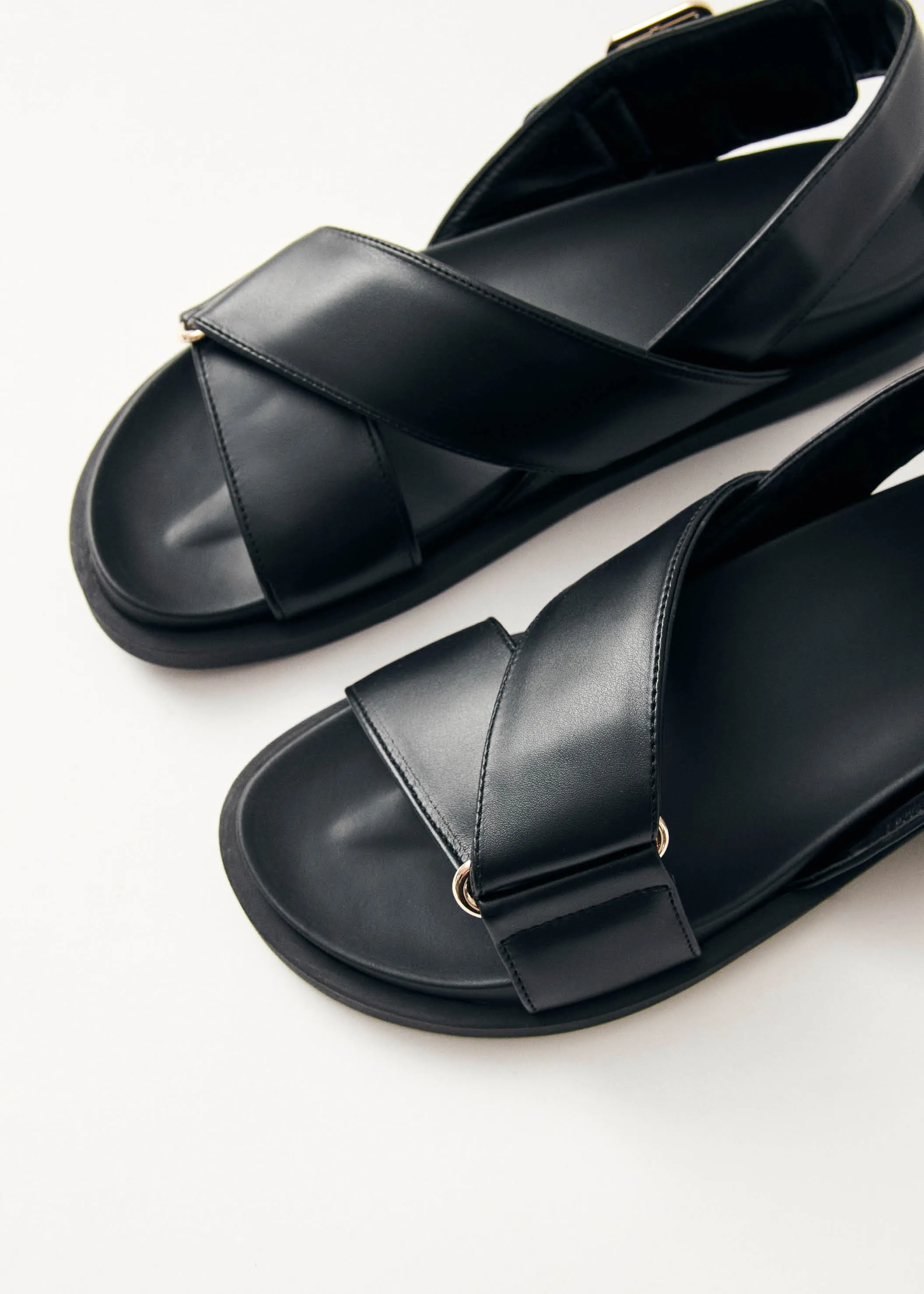 Rhys Black Vegan Leather Sandals