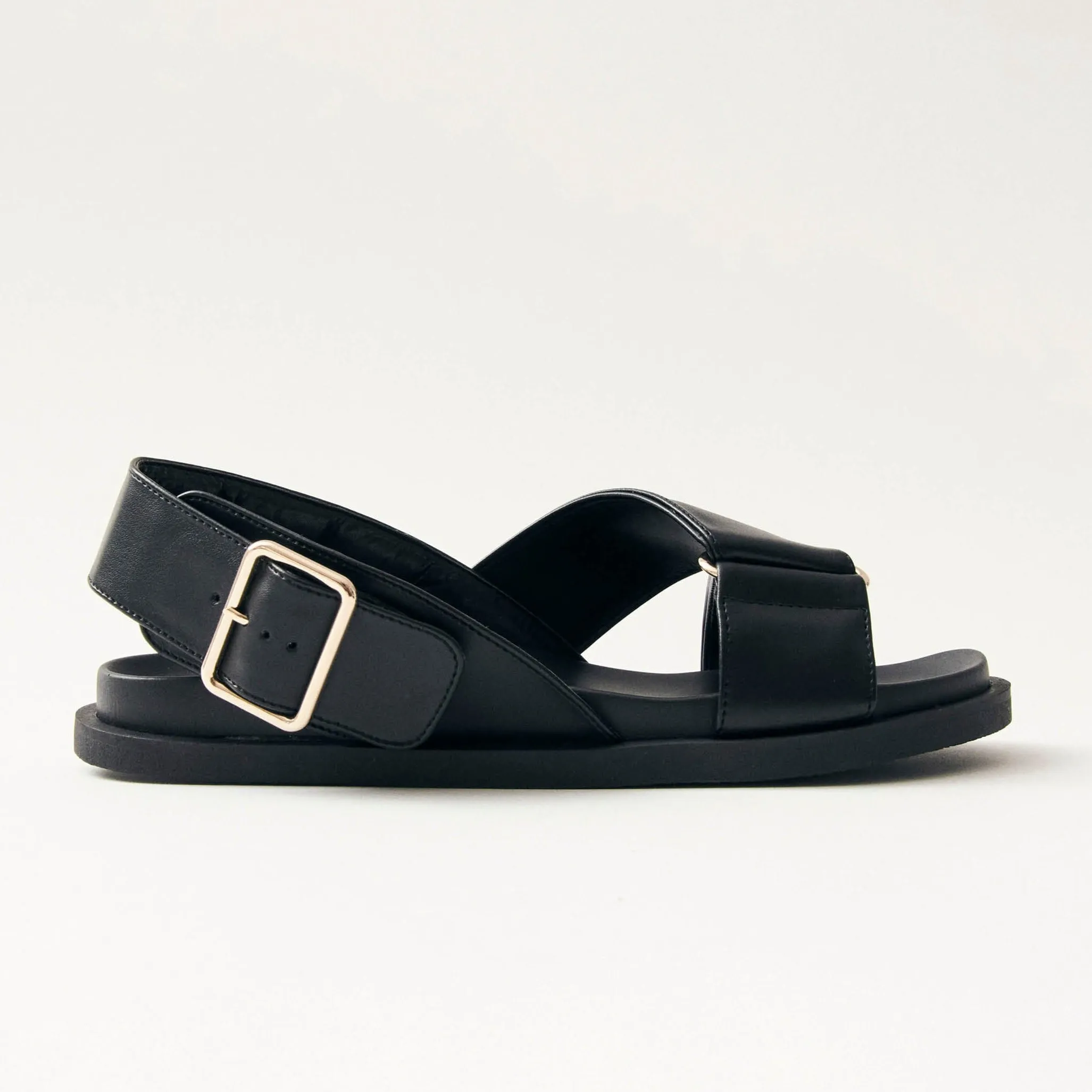 Rhys Black Vegan Leather Sandals