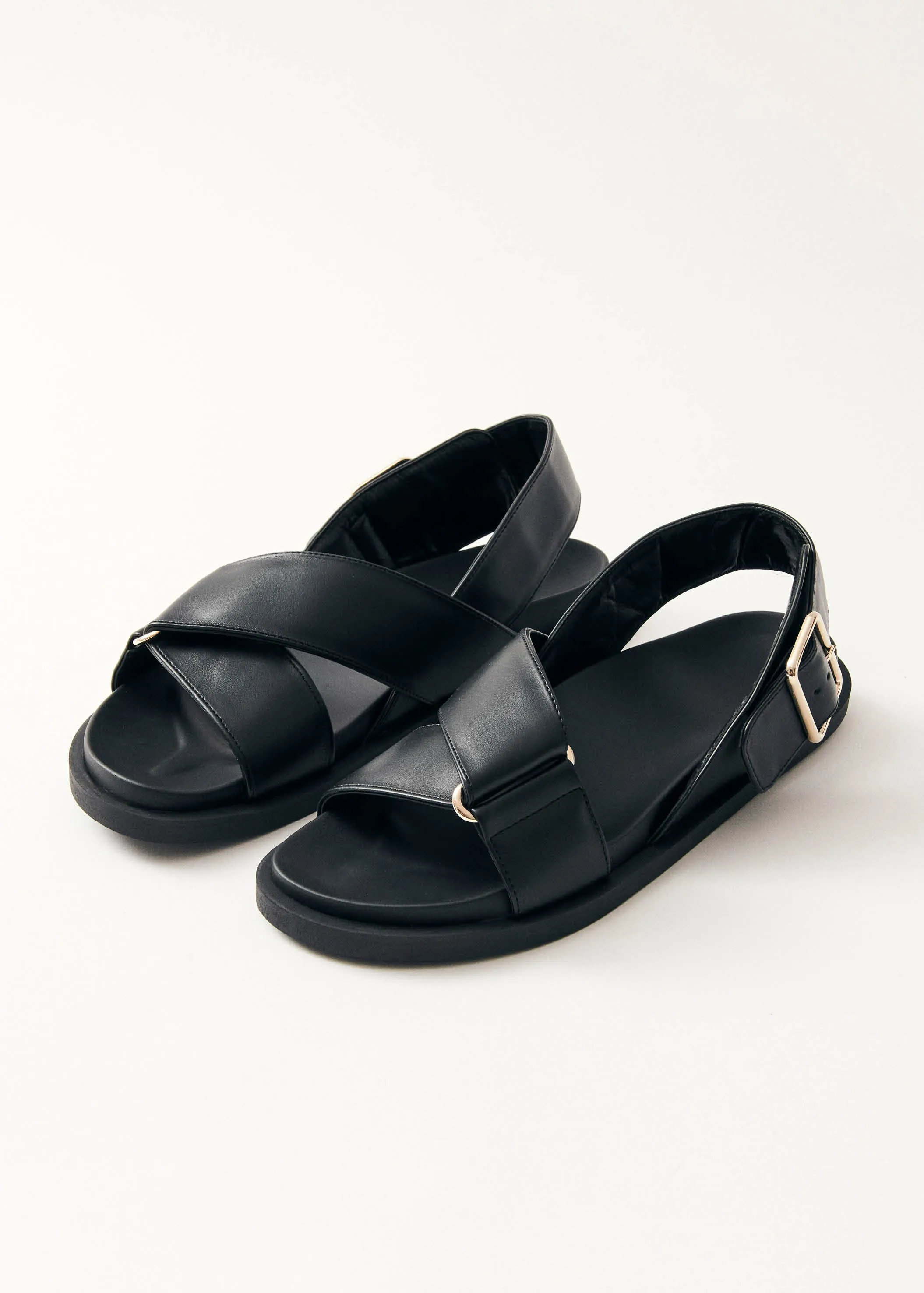 Rhys Black Vegan Leather Sandals