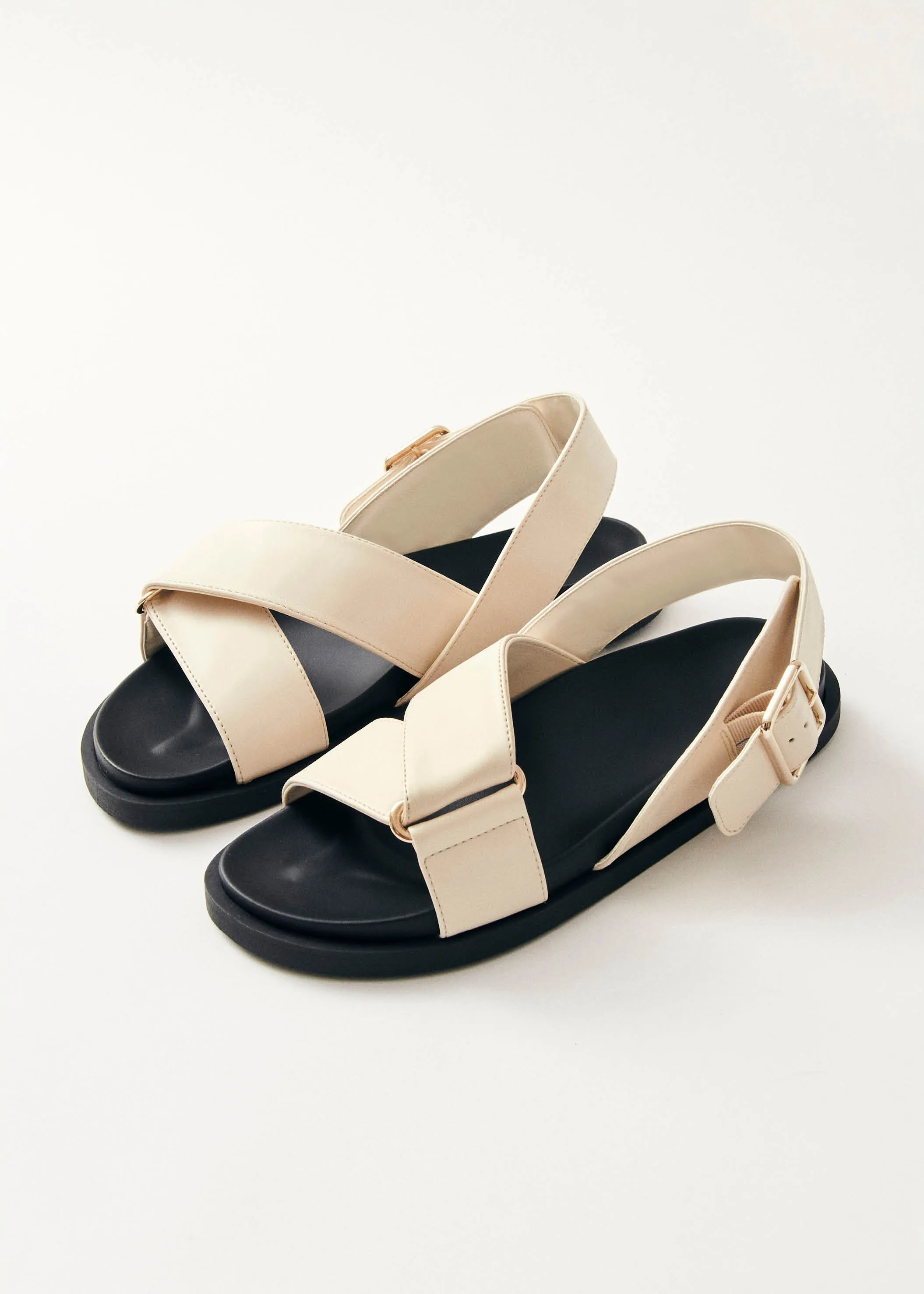 Rhys Cream Vegan Leather Sandals