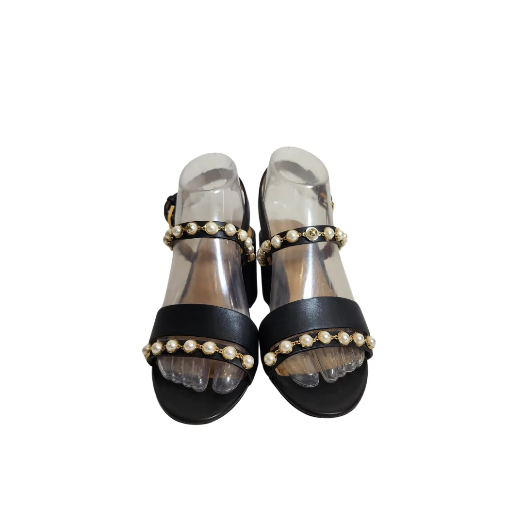 Tory Burch Black Emmy Pearl Sandals | Pre Loved |