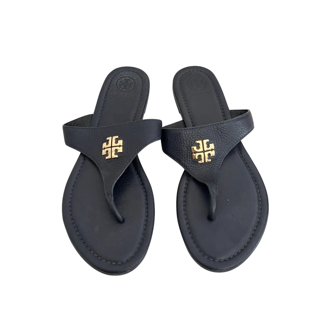 Tory Burch Navy Leather Jolie Sandals | Pre Loved |