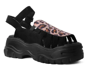 T.U.K BLK/LEO WAVE PLATFORM CRPR SANDAL