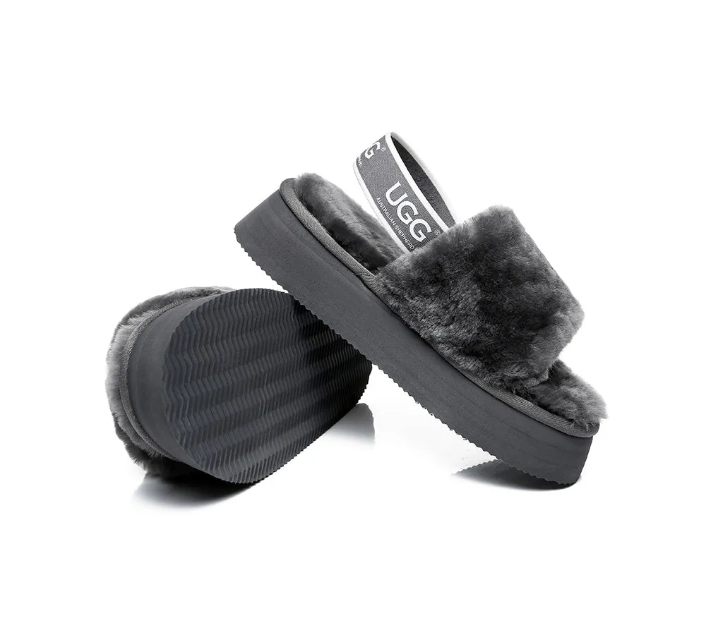 UGG Australian Shepherd Women Platform Fluffy Slide Poppin