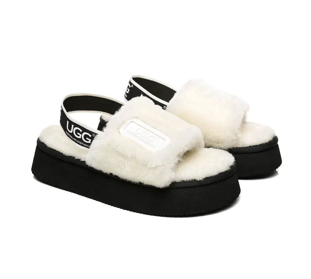 UGG Australian Shepherd Women Platform Fluffy Slide Poppin